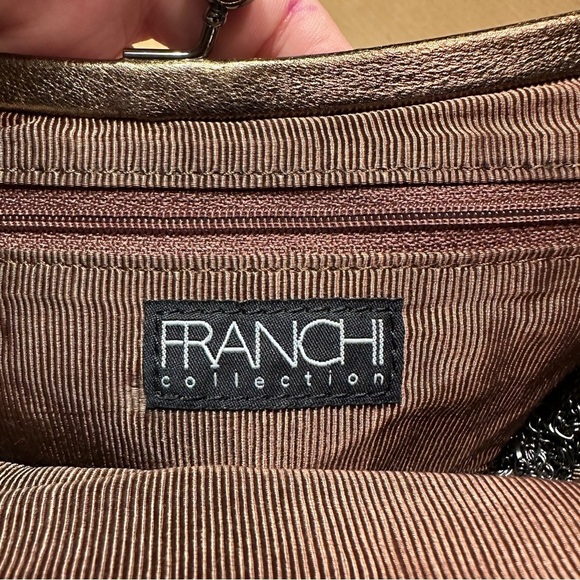 Franchi Collection convertible clutch/handbag, bronze, metallic, chain, vintage - Picture 9 of 9